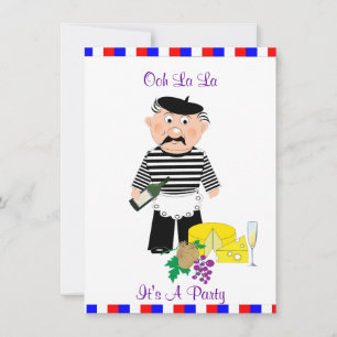 Invitation Fromage Et Vin Fun Party À Thème Français