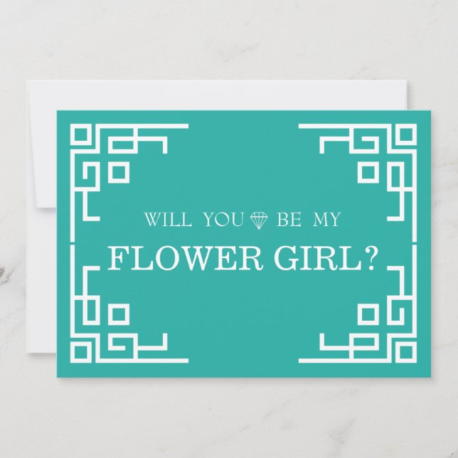 Invitation Frontale Verte Swirl Mignonne Tu Seras Ma Fille Fl (Devant)
