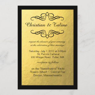 Invitation Frontière tourbillonnante fascinante de noir de