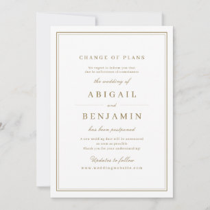 Invitation Frontières élégantes or changement de plans report