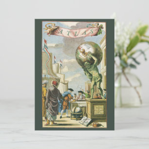 Invitation Frontispice de l'ère baroque vintage Atlas Globe t