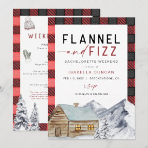 Invitation FROST Red Flannel & Fizz Winter Bachelorette