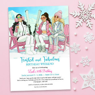 Invitation Frosted & Fabulous Après Ski Séjour d'anniversaire
