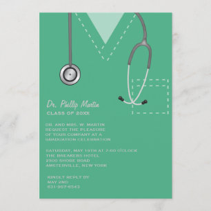 Invitation Frotte l'invitation Médicale verte d'obtention du
