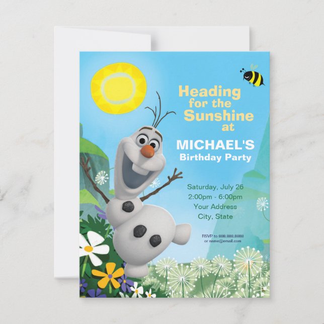 Invitation Frozen's Olaf Summer Birthday Party (Devant)
