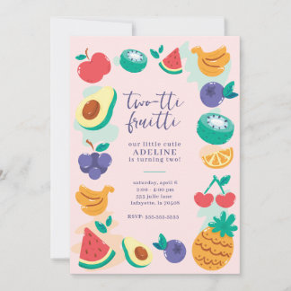 Invitation Fruit à deux tti Fruit Fruit fête de deuxième anni