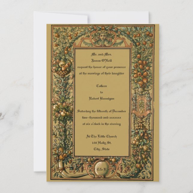 Invitation Fruit Art Nouveau de l'époque victorienne par Anto (Devant)