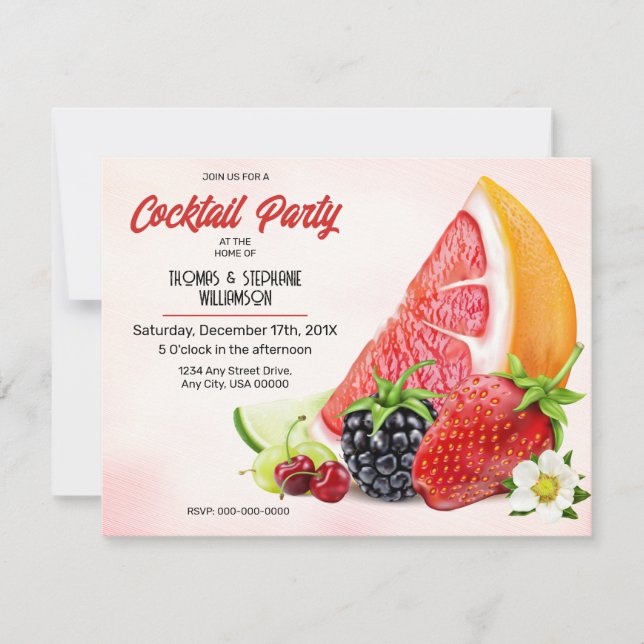 Invitation Fruit Cocktail Party (Devant)