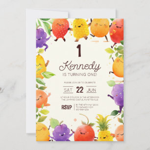 Invitation Fruit dansant Fête d'anniversaire