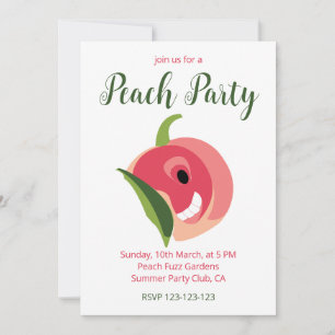 Invitation Fruit de pêche mignonne