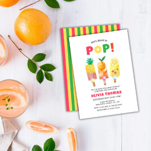 Invitation Fruit Tropical Prêt À Pop Baby shower De Crème De
