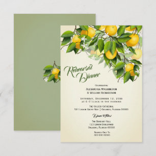 Invitation Fruit Vintage au citron moderne   Dîner de répétit