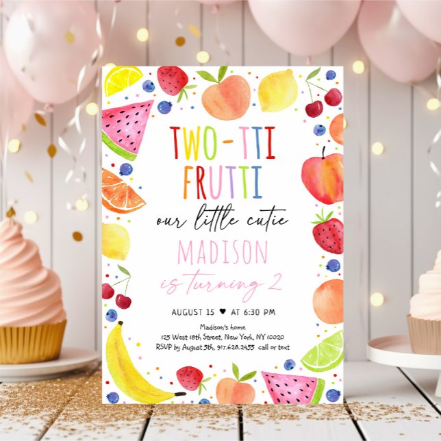Invitation Fruits à deux tti Deuxième anniversaire (Créateur téléchargé)