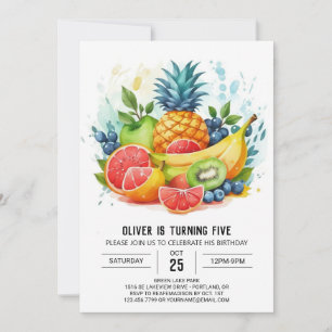 Invitation Fruits Boho Juicy Editable Anniversaire