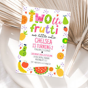 Invitation Fruits colorés Frutti à deux tii 2e anniversaire