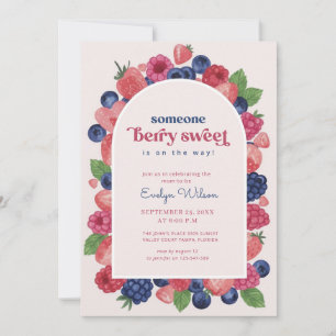 Invitation Fruits d'archétypes Aquarelle Baies Baby Shower