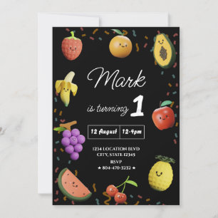 Invitation Fruits de danse mignonette Anniversaire