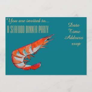 Invitation Fruits de mer crevette crevette dîner barbecue