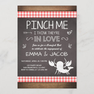 Invitation Fruits de mer de douche de couples de partie de