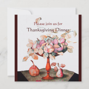 Invitation FRUITS DE SAISON 5 Dîner Thanksgiving Blanc