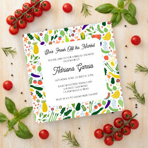 Invitation Fruits & Légumes Mignons PERSONNALISÉS TOUT FRAIS 