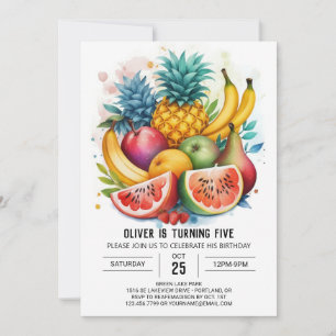 Invitation Fruity Kids Chic Anniversaire