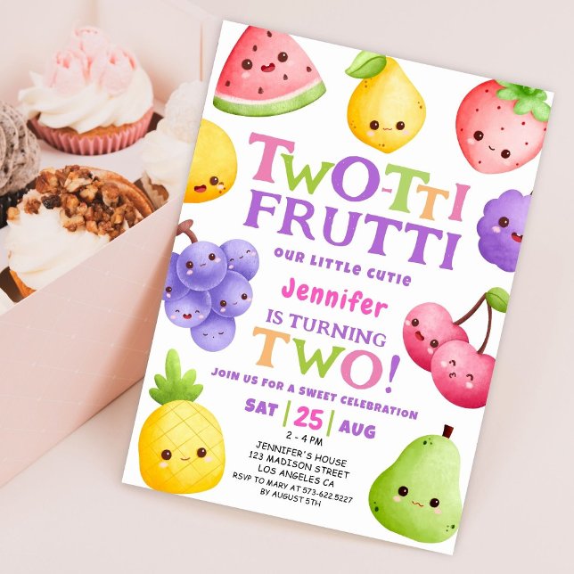 Invitation Frutti à deux tti ! Little Cutie Fruit 2e annivers (Créateur téléchargé)