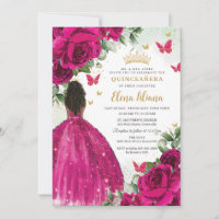 Fuchsia Floral Brown Princesse Quinceañera Sweet 1