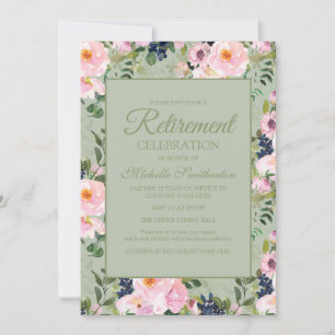 Invitation Fuchsia Floral Vert Menthe Retraite