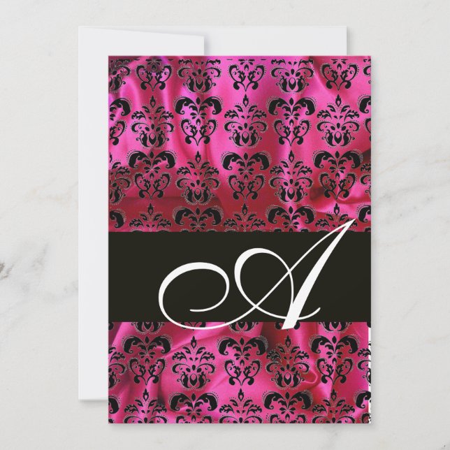 Invitation FUCHSIA NOIR SOIE VÊTEMENT DOMMASQUE MONOGRAM, bla (Devant)