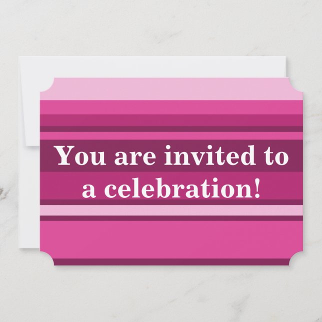 Invitation Fuchsia rayures (Devant)