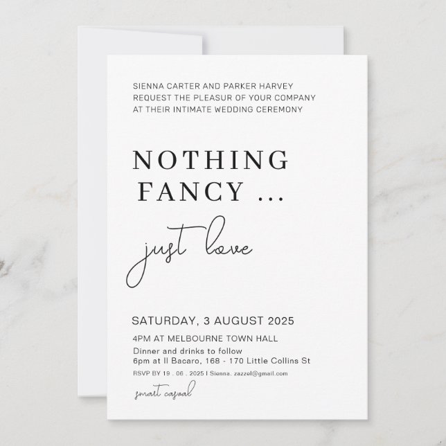 Invitation Fuite Après la Fête, Rien de Fantaisiste Juste de  (Devant)