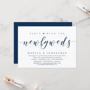 Invitation Fuite de mariage, Fête avec les jeunes mariés Invi