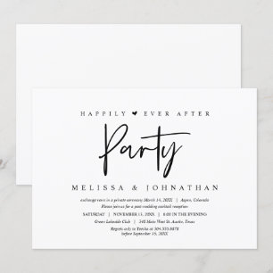 Invitation Fuite de mariage, fête de bonheur éternel