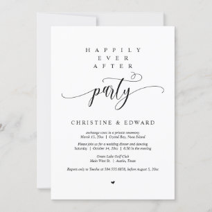 Invitation Fuite de mariage, fête de bonheur éternel