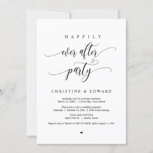 Invitation Fuite de mariage, fête de 'Heureux pour toujours'