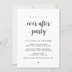Invitation Fuite de mariage, fête pour toujours heureux