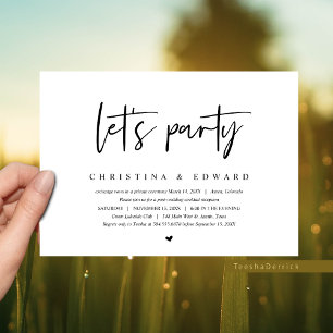 Invitation Fuite de mariage, Moderne Minimaliste, faisons la