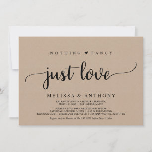 Invitation Fuite de mariage, Rien de fantaisiste juste de l'a