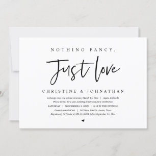 Invitation Fuite de mariage, rien de fantaisiste, juste une i