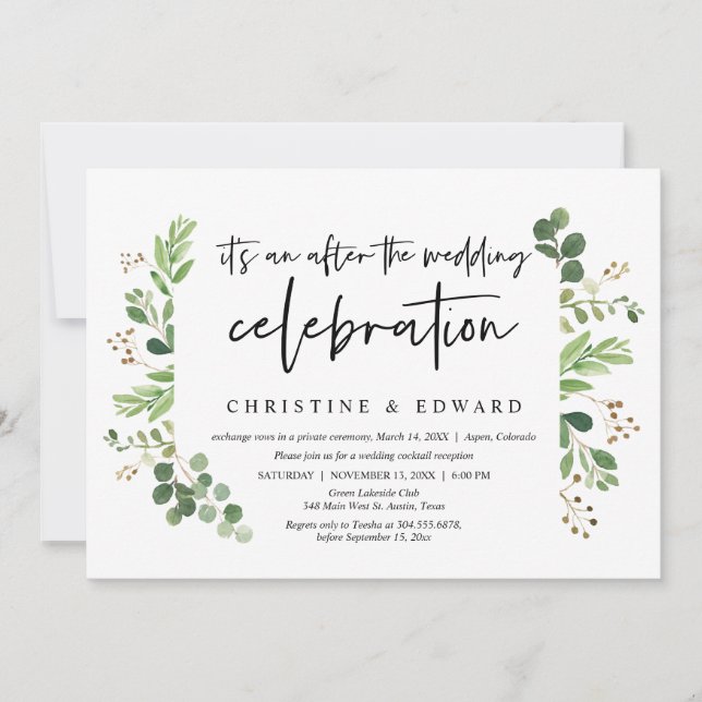 Invitation Fuite de noces, Après la célébration du mariage (Devant)