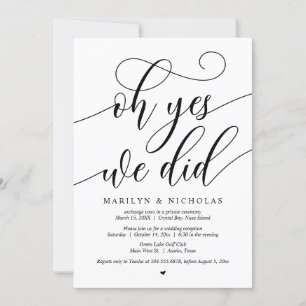 Invitation Fuite de noces, Oh oui, nous l'avons fait