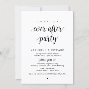 Invitation Fuite en amoureux, fête de mariage pour toujours 