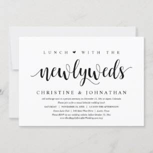 Invitation Fuite en amoureux pour le mariage, déjeuner avec l