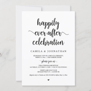 Invitation Fuite en mariage, célébration de bonheur éternel