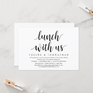Invitation Fuite en mariage, déjeuner avec nous, jeunes marié