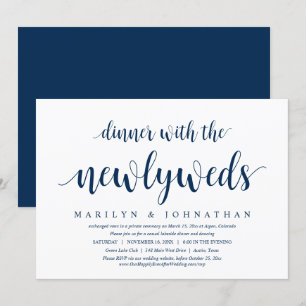 Invitation Fuite en mariage, dîner avec les jeunes mariés