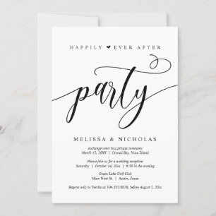 Invitation Fuite en mariage, fête de bonheur éternel