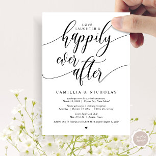 Invitation Fuite en mariage, fête de bonheur éternel