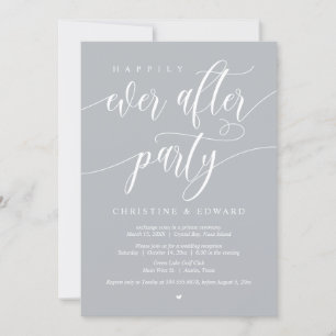 Invitation Fuite, fête de Mariage heureux éternellement, Gris